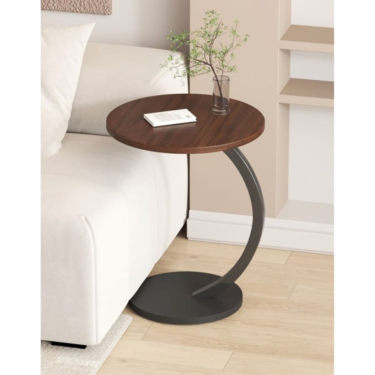 GENERICO - Mesa De Centro Redonda - Mesa para Sala Trabajo Escritorio Marrón
