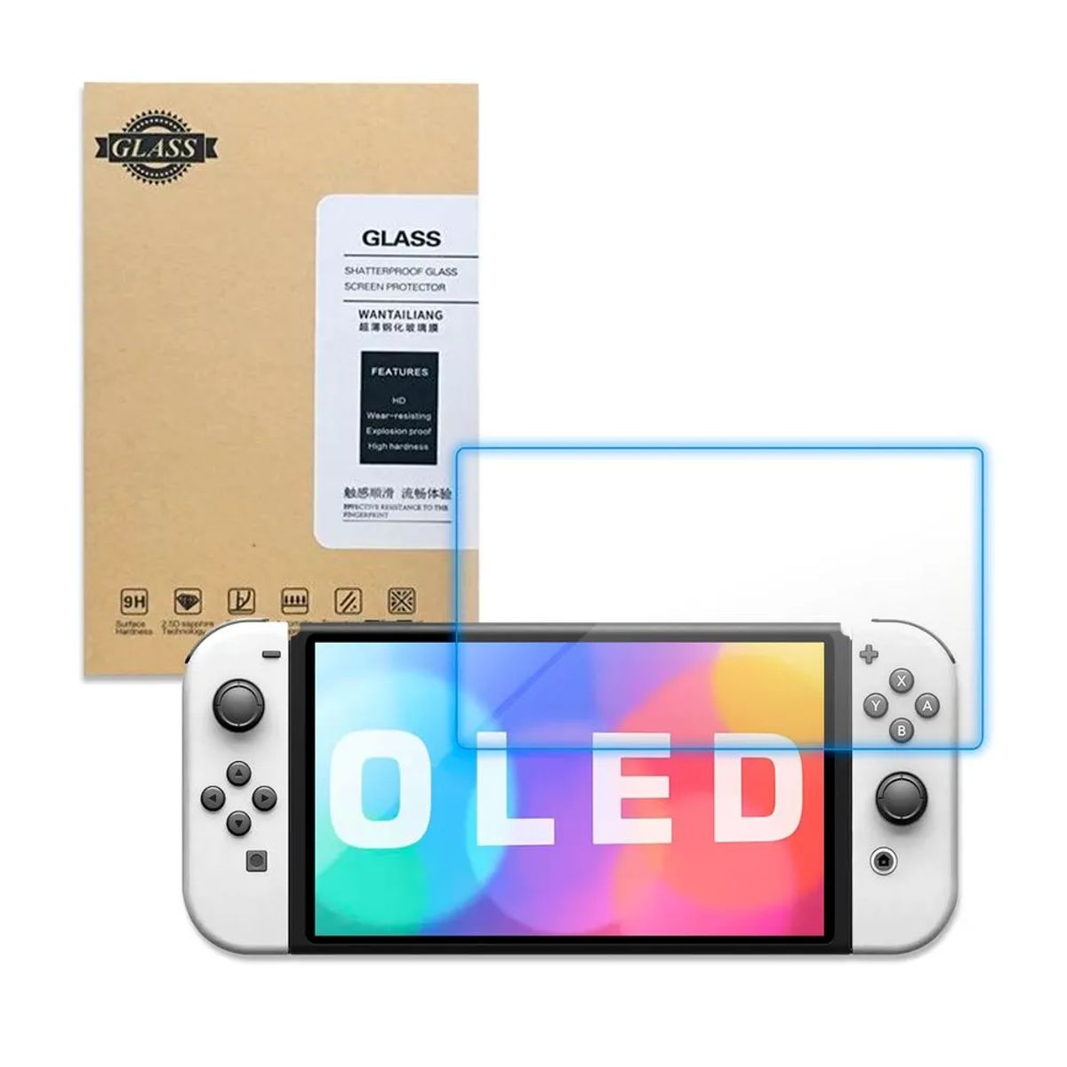 GENERICO - Protector de Pantalla Mica Vidrio Templado Nintendo Switch Oled