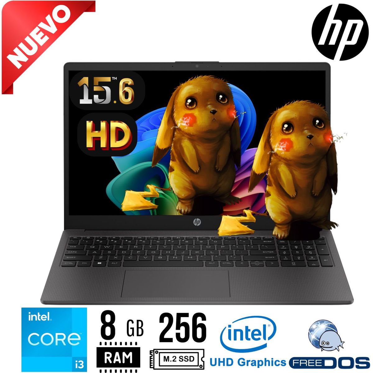 HP - Laptop HP 250 G10 Intel Core i3 N30515 RAM 8GB SSD 256GB 15.6"HD Free DOS