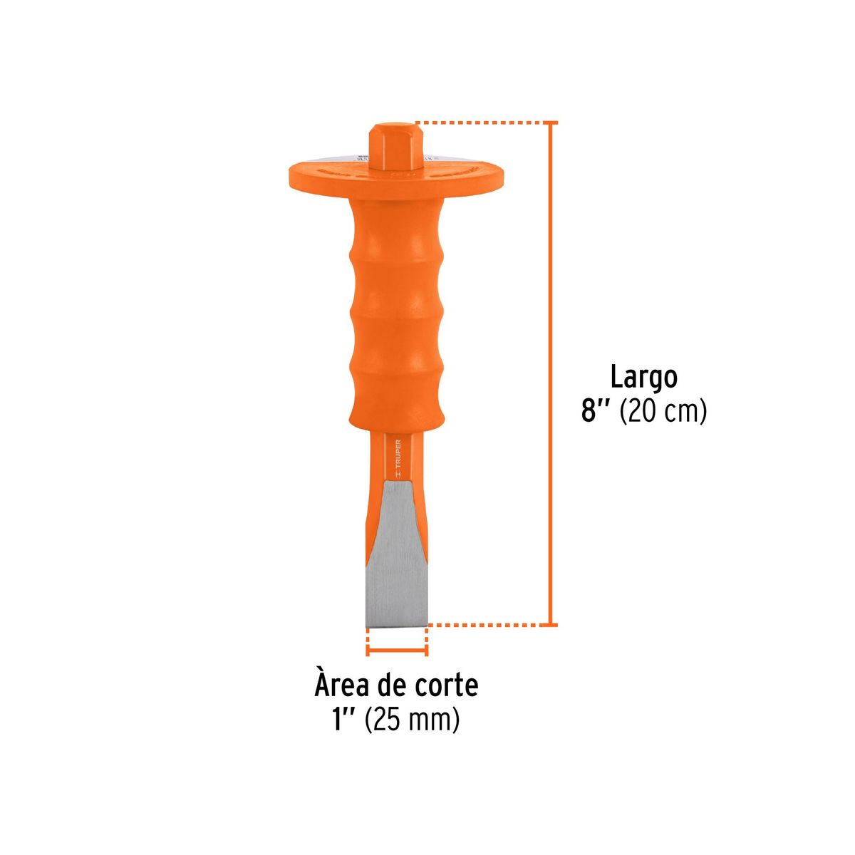TRUPER - Cincel de corte frío 1 x 8" con grip, Truper