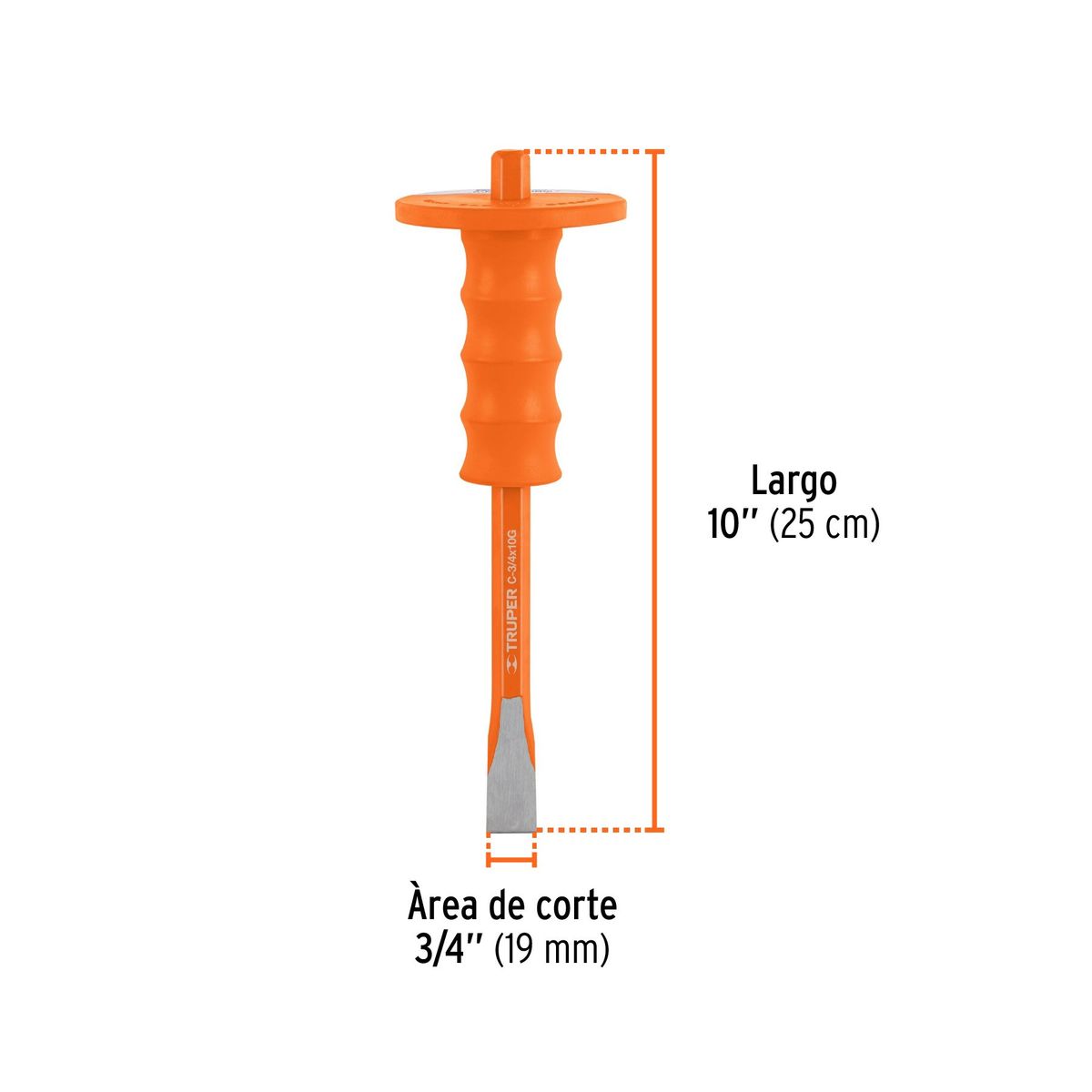 TRUPER - Cincel de corte frío 34 x 10 con grip Truper