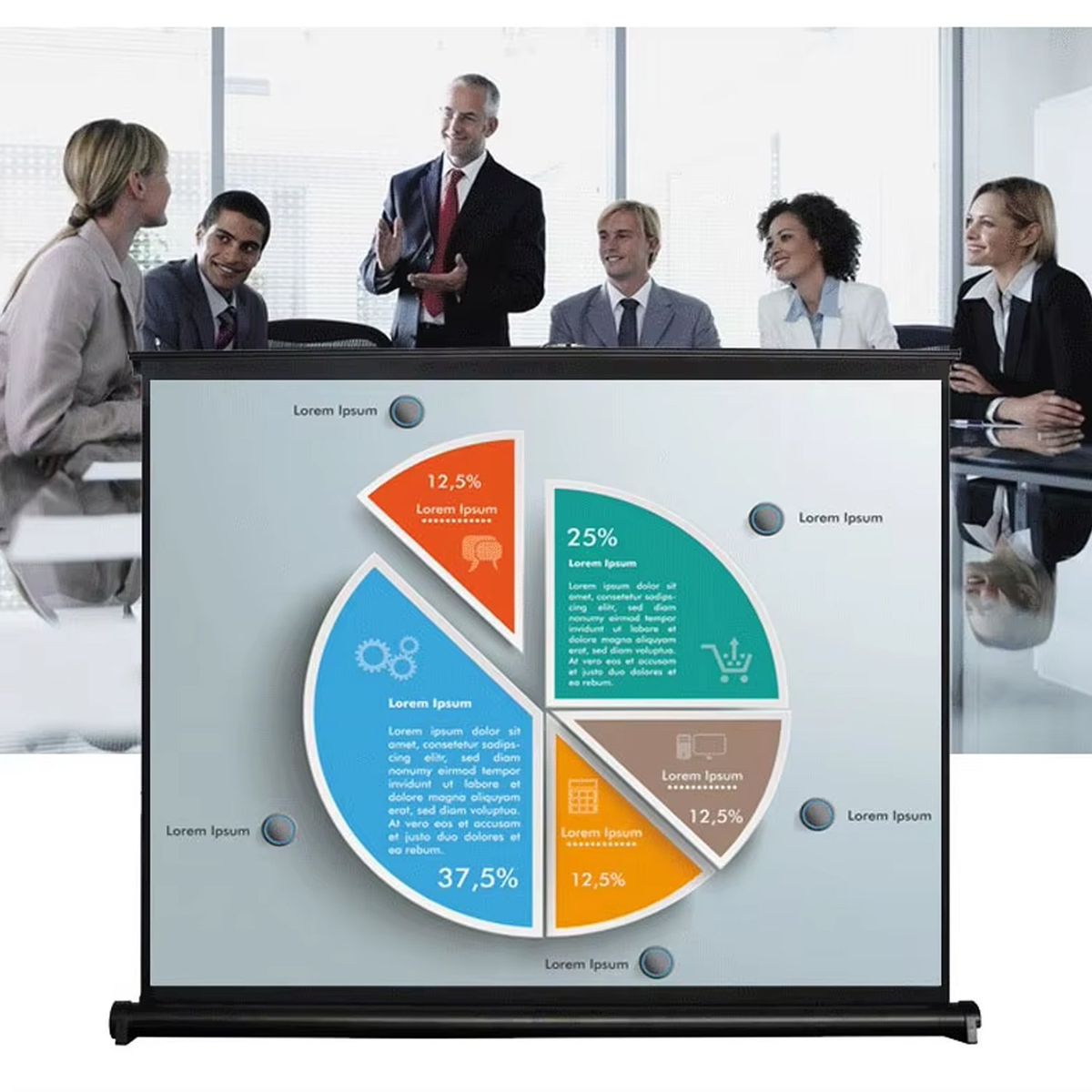 NEO DIGITAL - Pantalla ecran de mesa fibra de vidrio 50 pulgadas 1.11x0.62m