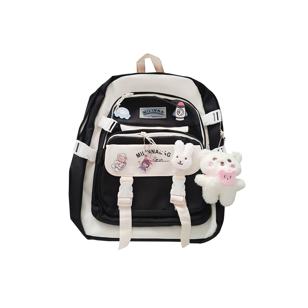 GENERICO - Mochila Coreana Milinnabag Negro