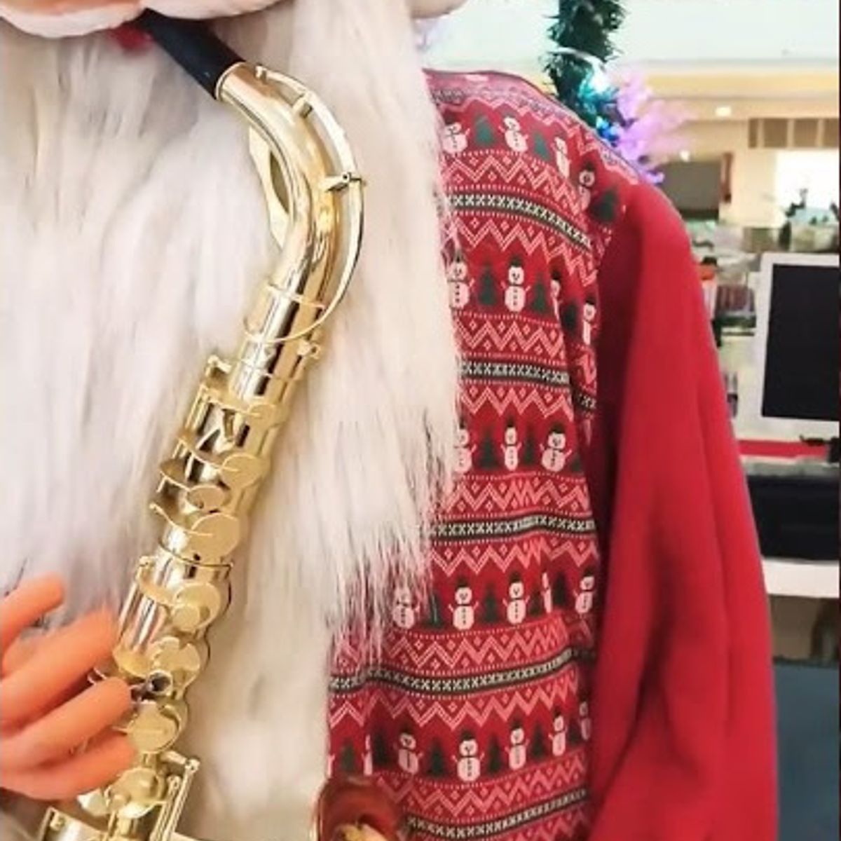 GENERICO - Papá Noel Con Saxofón En Movimiento Musical Adorno Navideño