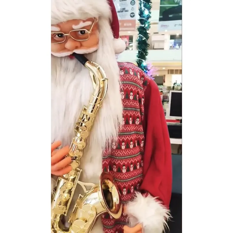GENERICO - Papá Noel Con Saxofón En Movimiento Musical Adorno Navideño