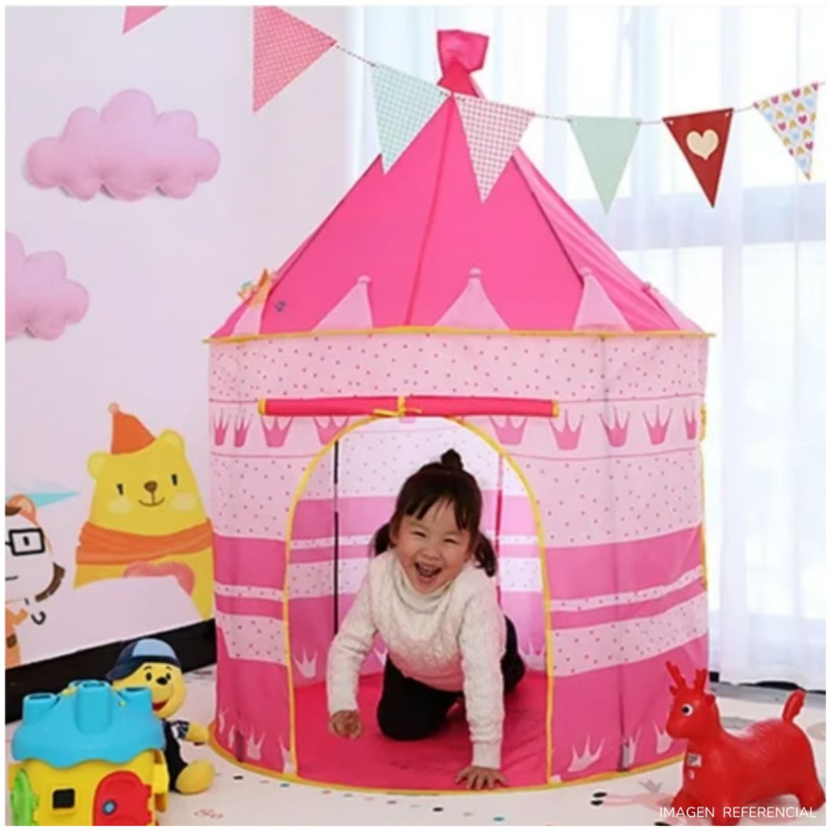 INSPIRA MARKET - Carpa Castillo Tienda de Juegos Plegable Portátil Niña