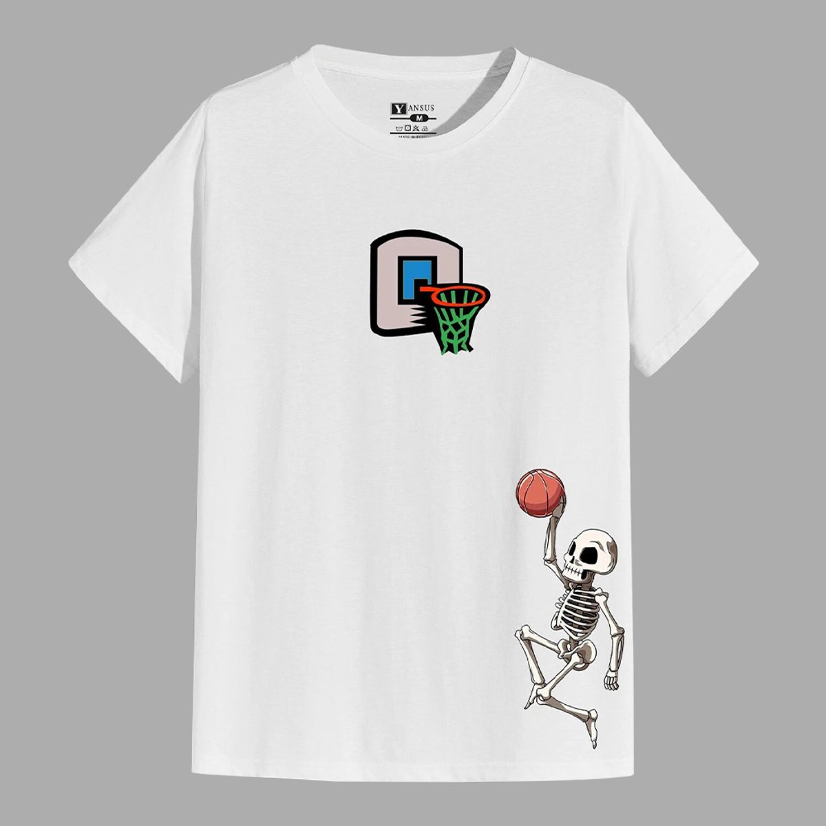 YANSUS - Polo Hombre Yansus Negro Estampado Baloncesto