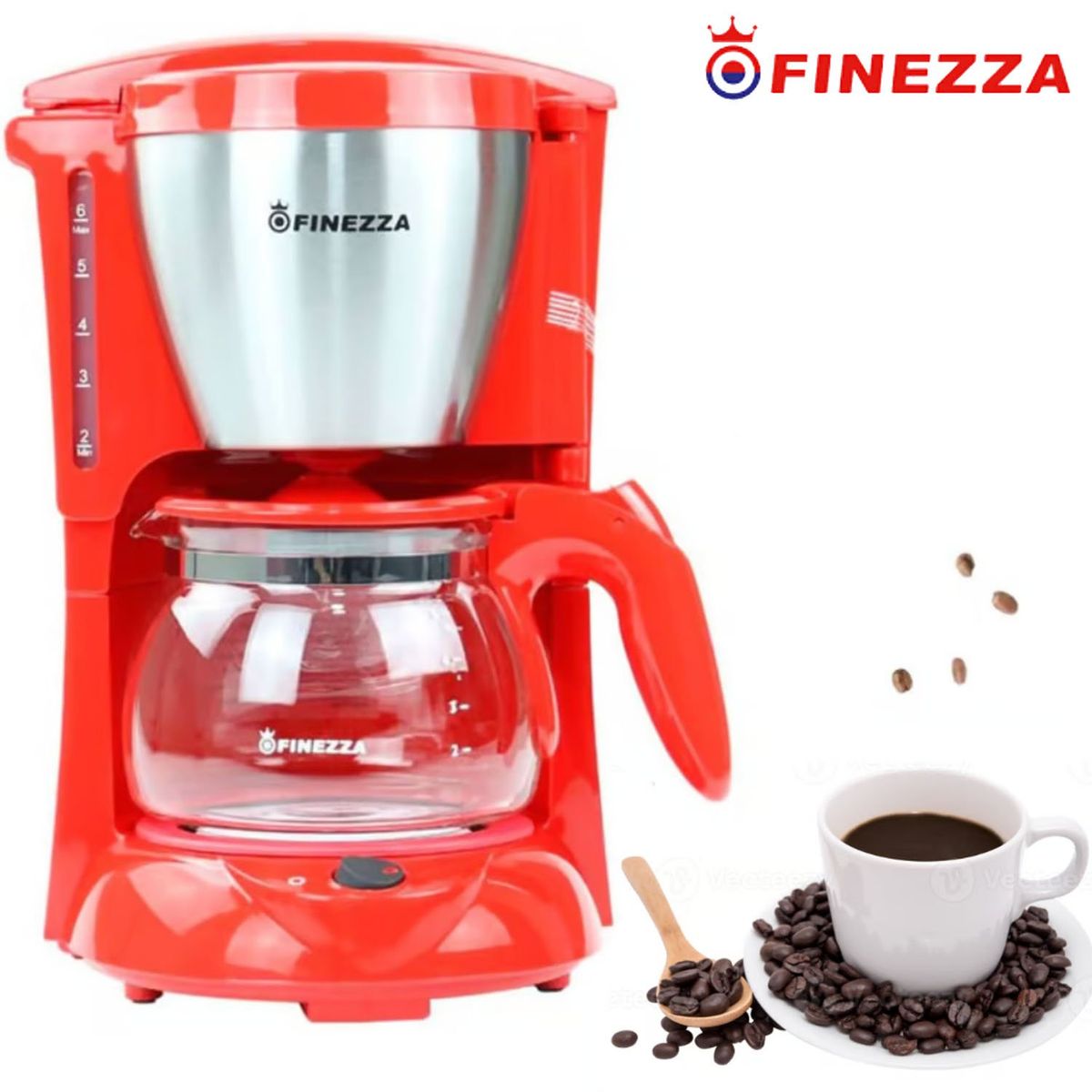 FINEZZA - Cafetera Finezza CK-674F-R Rojo