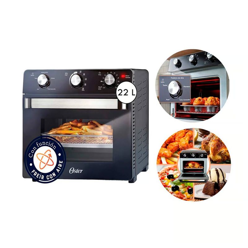 OSTER - Horno con Freidora de Aire Oster® 22L TSSTTVMAF1NS