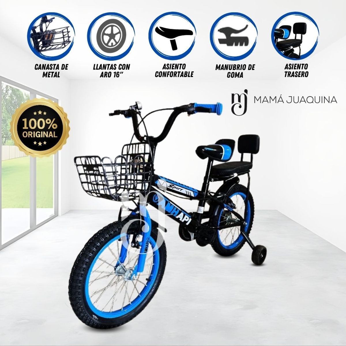 SPORT BICYCLE - Bicicleta Para Niños Aro 16  «AMHAPPY» Blue