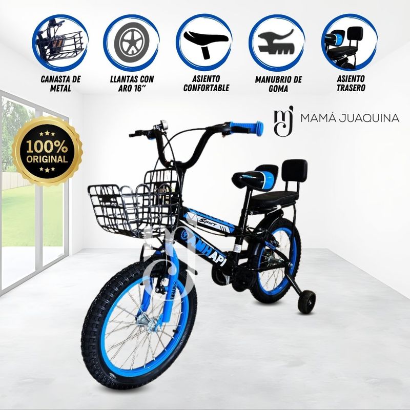SPORT BICYCLE - Bicicleta Para Niños Aro 16  «AMHAPPY» Blue
