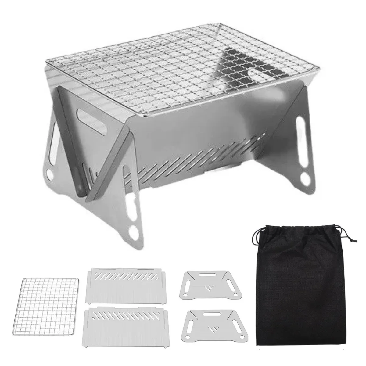 GENERICO - Parrilla Plegable Desarmable Portatil para Camping