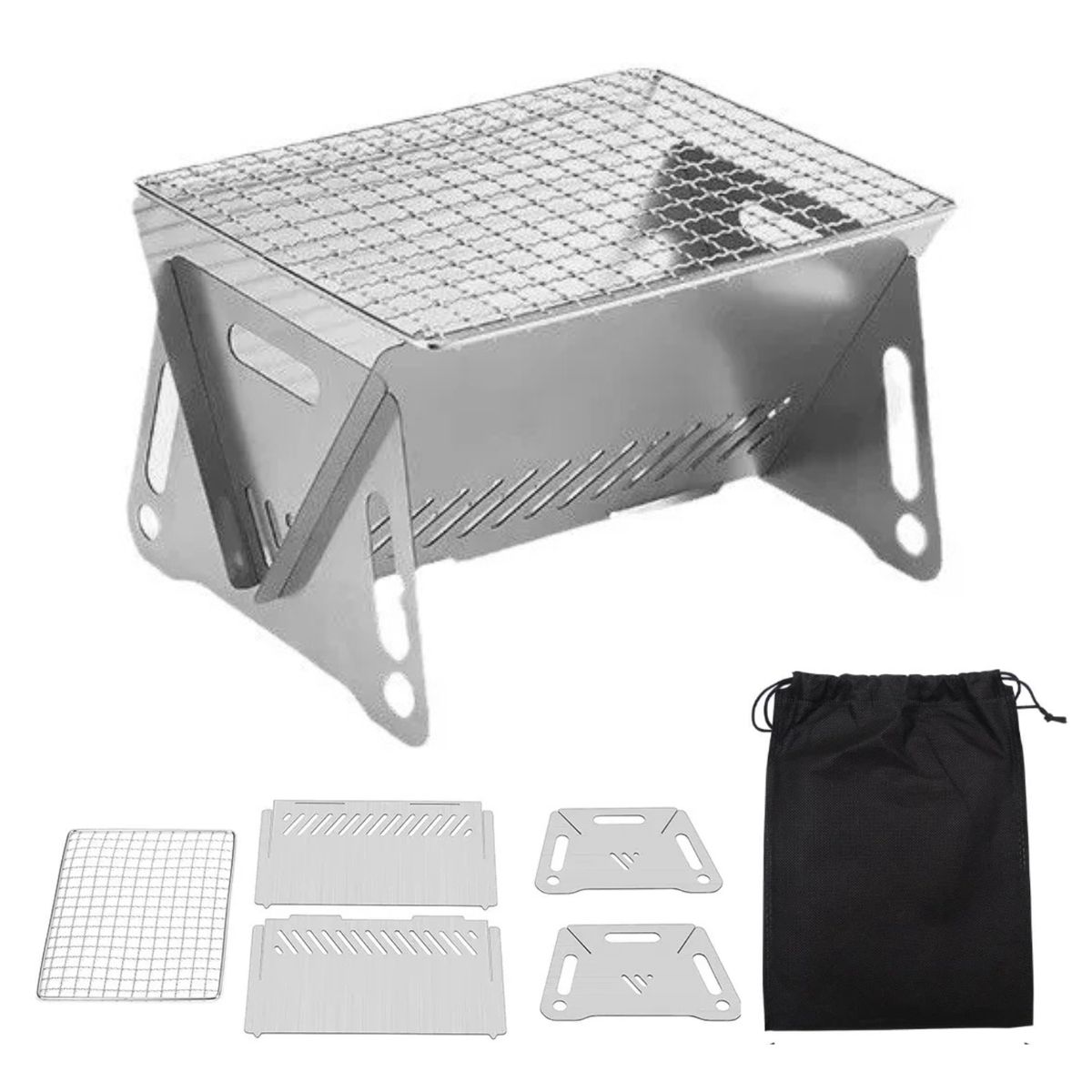 GENERICO - Parrilla Plegable Desarmable Portatil para Camping