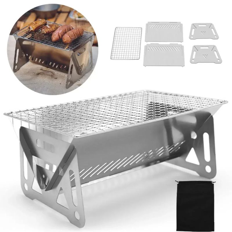 GENERICO - Parrilla Plegable Desarmable Portatil para Camping