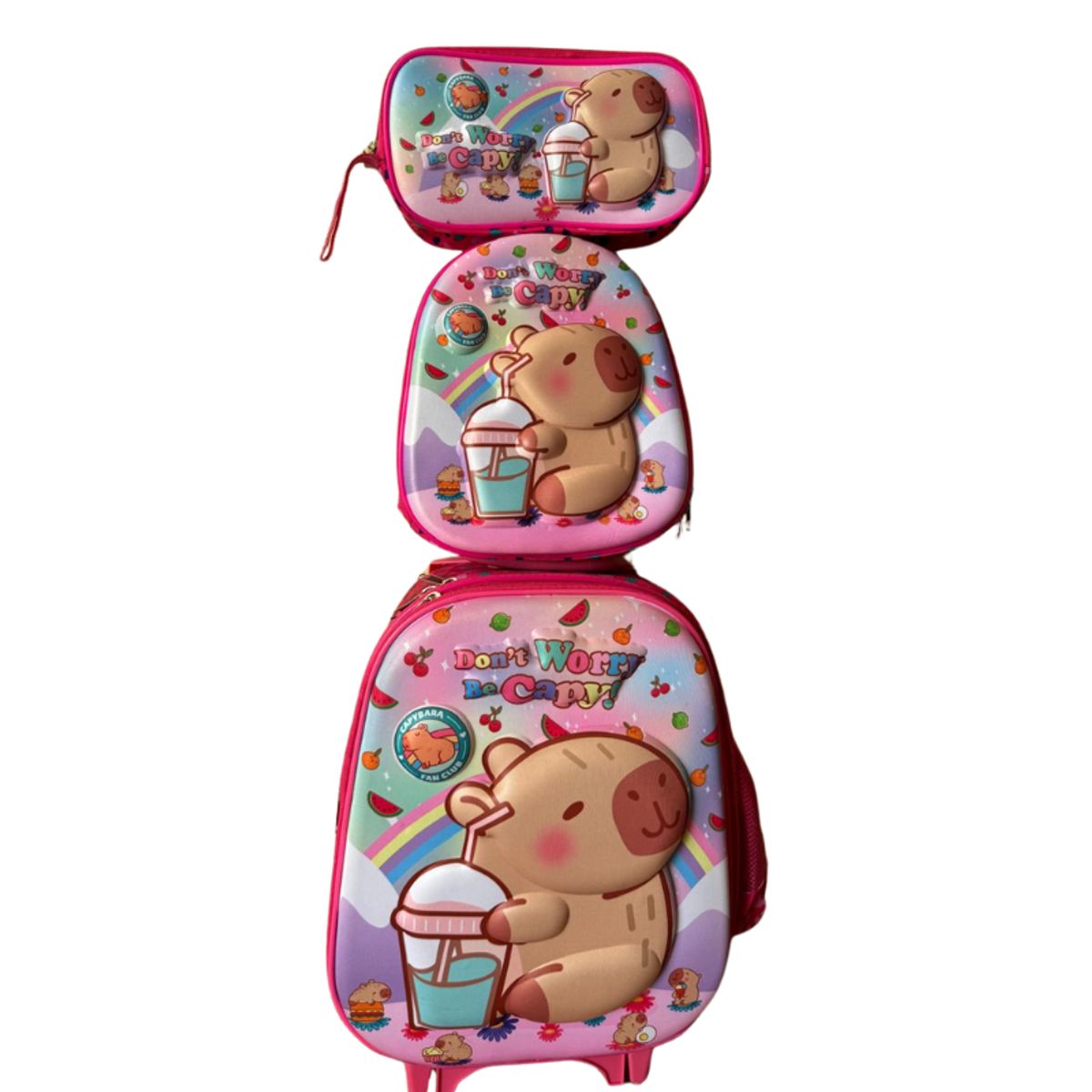 GENERICO - MOCHILA CAPIBARA TRES PIEZAS