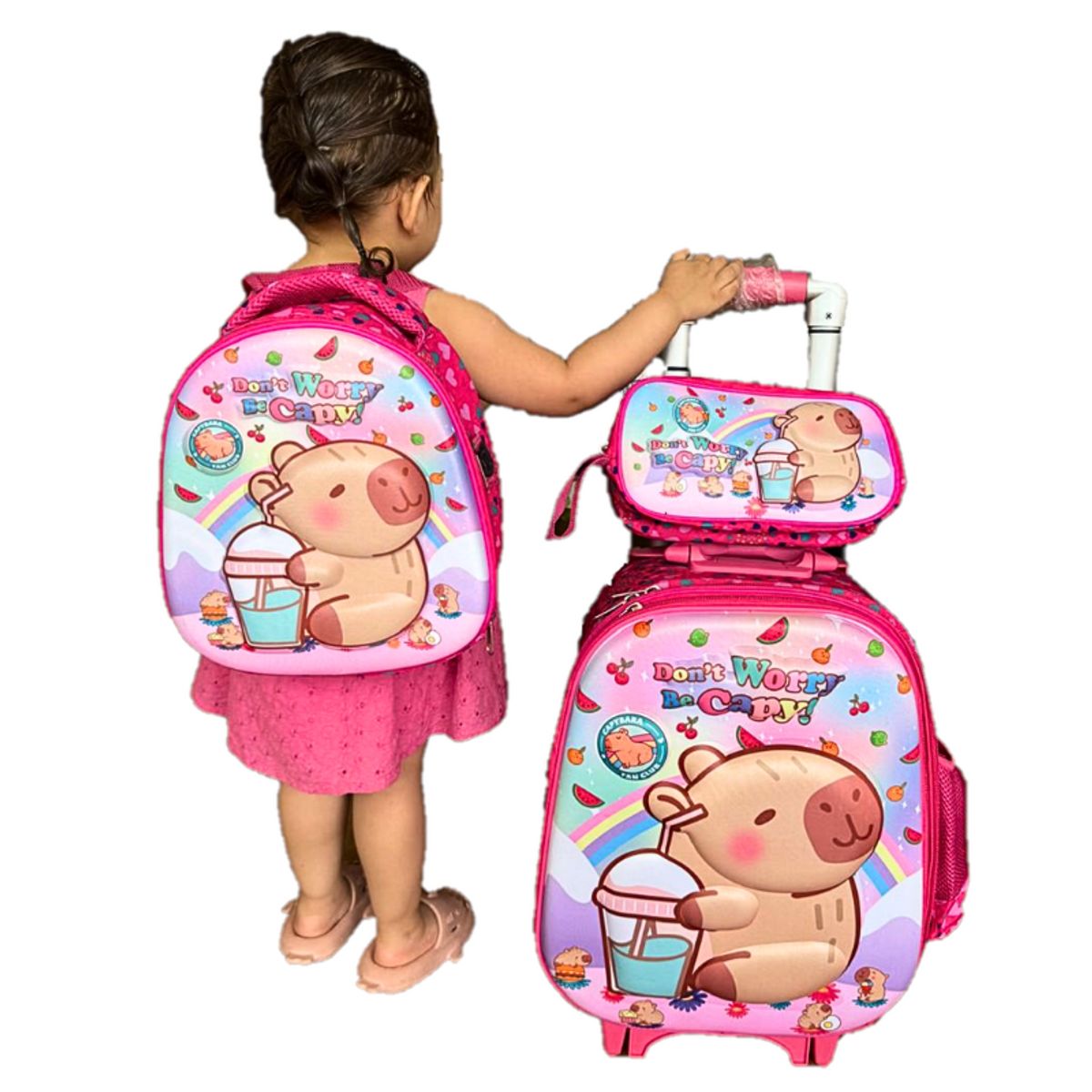 GENERICO - MOCHILA CAPIBARA TRES PIEZAS