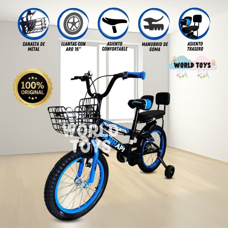 SPORT BICYCLE - Bicicleta Aro 16 «AMHAPPY» Blue