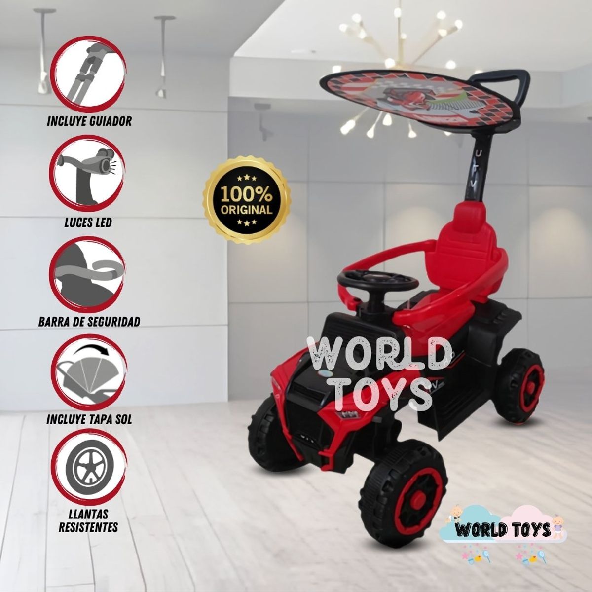 BABY - Correpasillo Guiador a Batería «UTV HO» Red