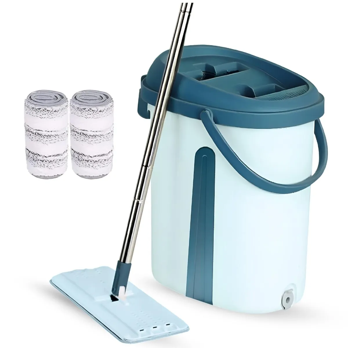 MINARI - Trapeador Premium 2 Mopas con Balde Escurridor Verde 30TM