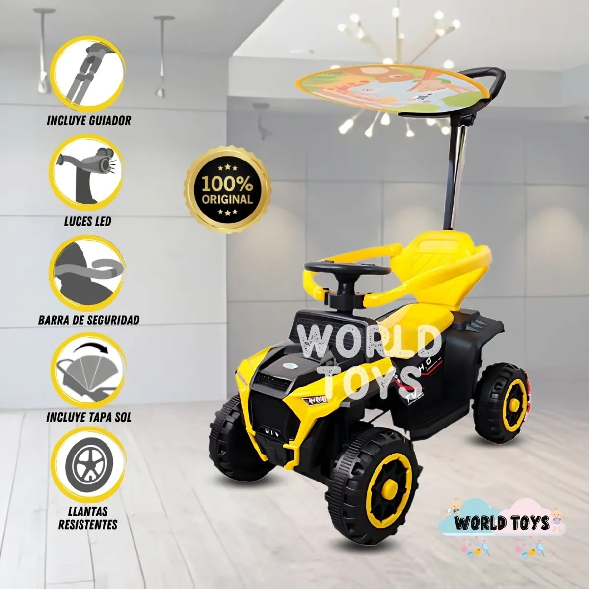 BABY - Correpasillo Guiador a Batería «UTV HO» Yellow