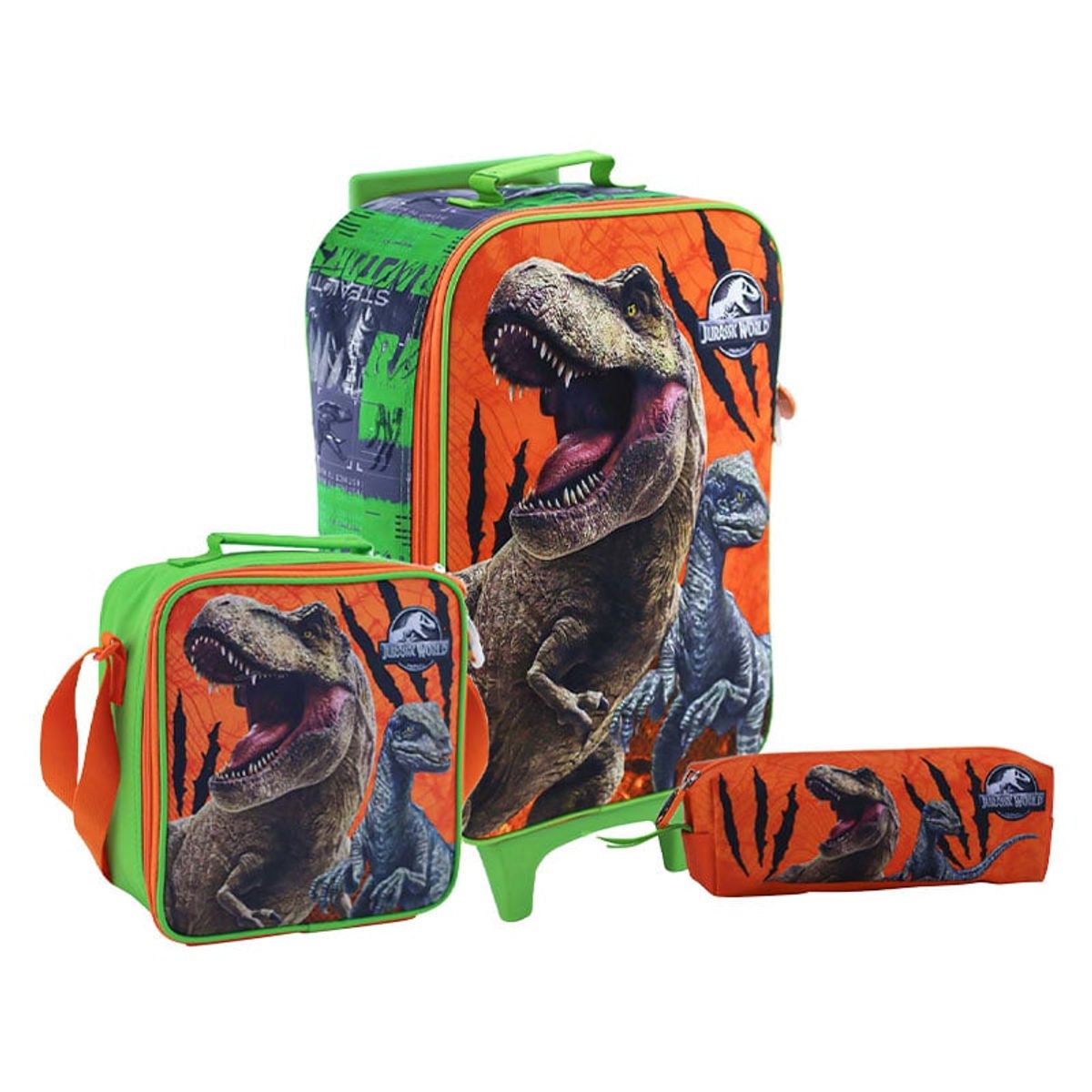 SCOOL - SET KOMBAT MOCHILA + LONCHERA + CARTUCHERA 3D JURASSICB