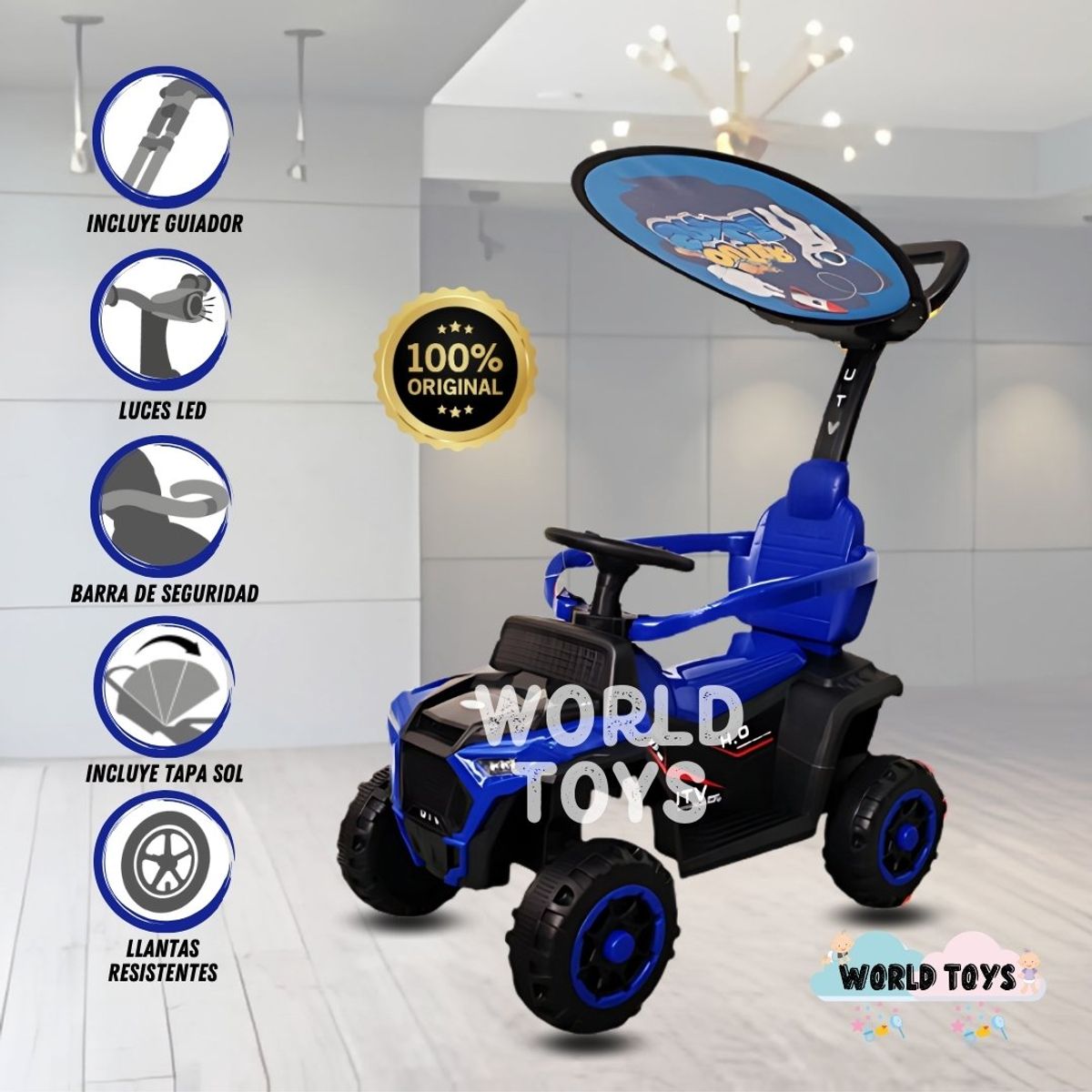 BABY - Correpasillo Guiador a Batería «UTV HO» Blue