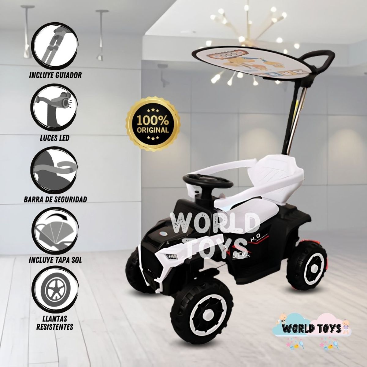 BABY - Correpasillo Guiador a Batería «UTV HO» White