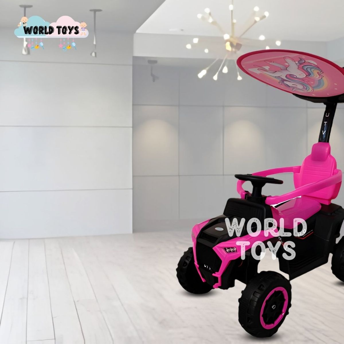 BABY - Correpasillo Guiador a Batería «UTV HO» Pink