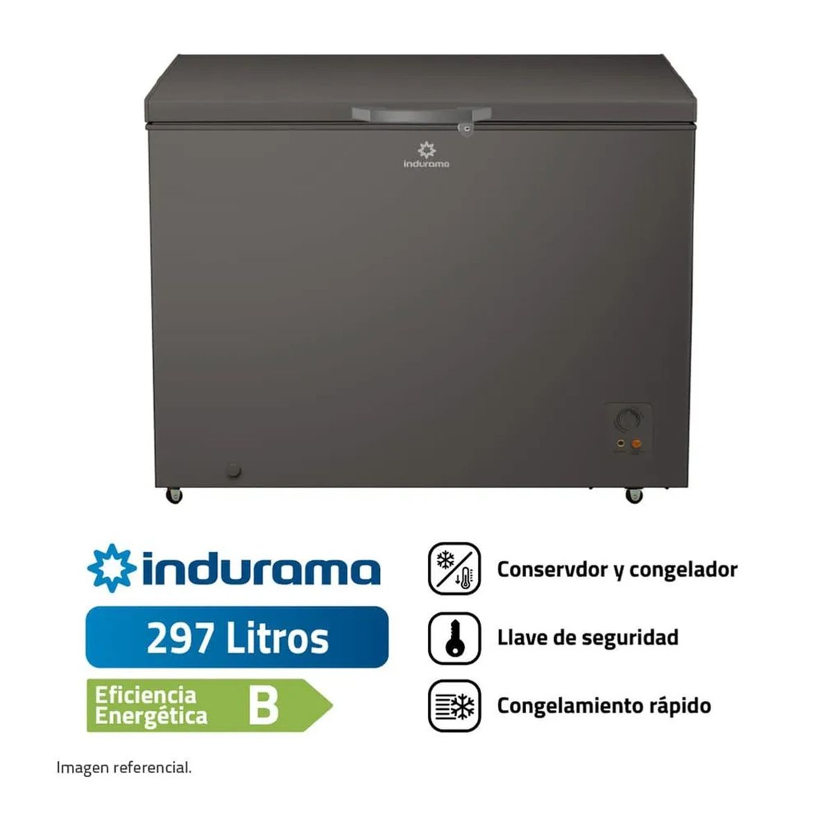 INDURAMA - Congeladora 297L Defrost Gris Indurama CI 320DG