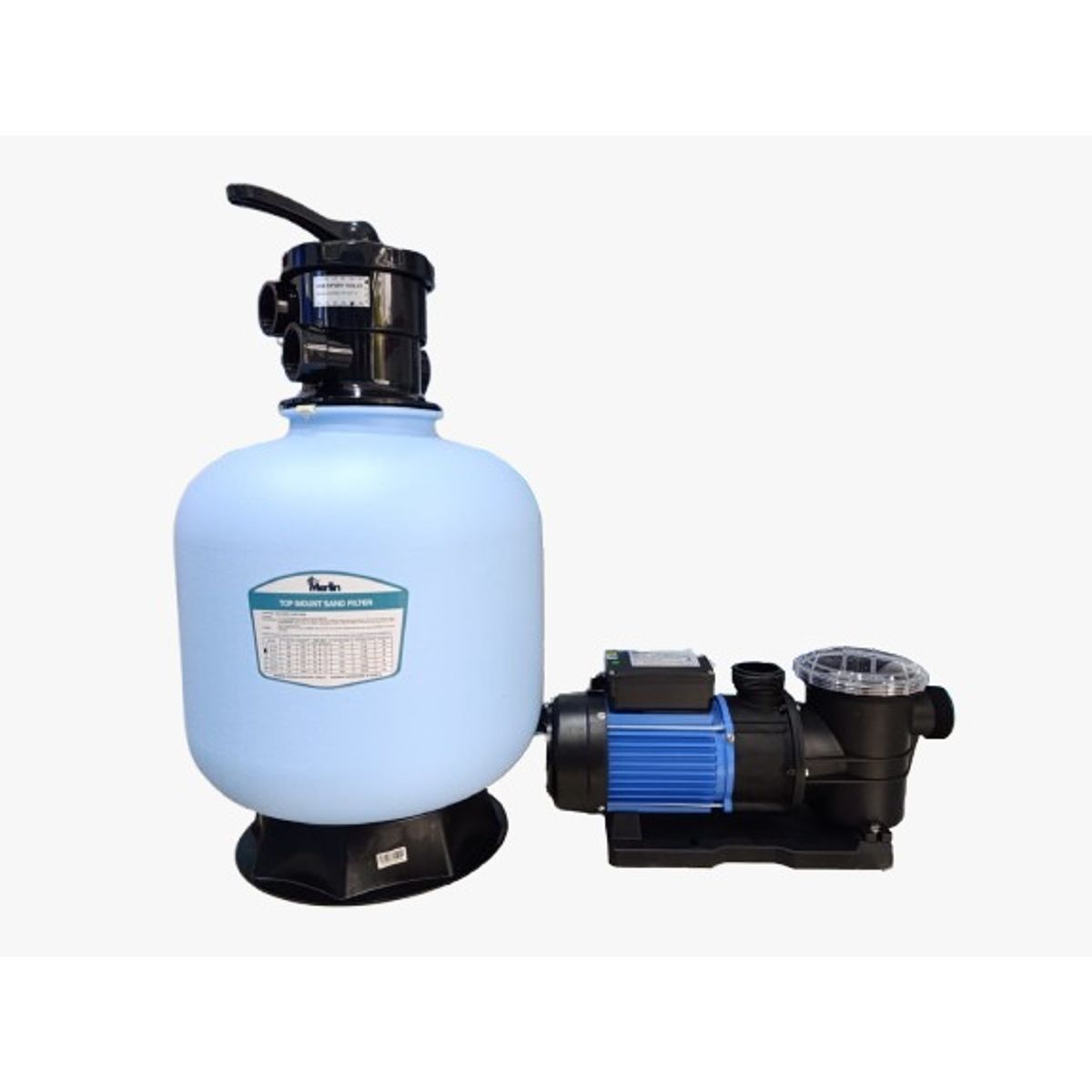 MERLIN - PACK BOMBA  DE 1.2 HP MERLIN + FILTRO 16PULGADAS MERLIN PARA PISCINA