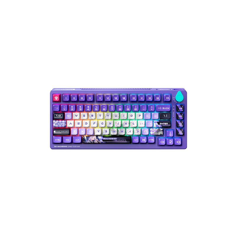 MACHENIKE - Teclado Machenike K600T B82 Tri-Mode Violet Rgb-Linear Switch Green