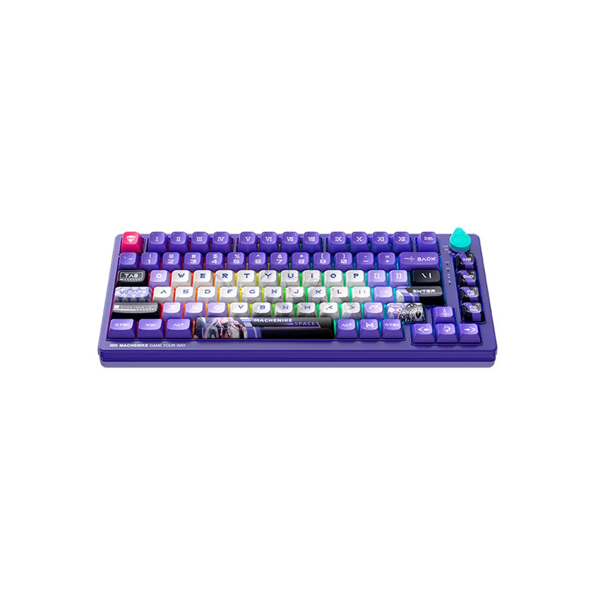 MACHENIKE - Teclado Machenike K600T B82 Tri-Mode Violet Rgb-Linear Switch Green