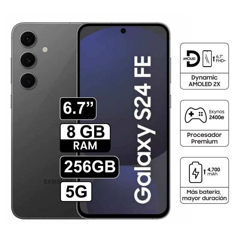 SAMSUNG - Celular Libre Samsung S24FE 67 256GB 8GB RAM GRIS