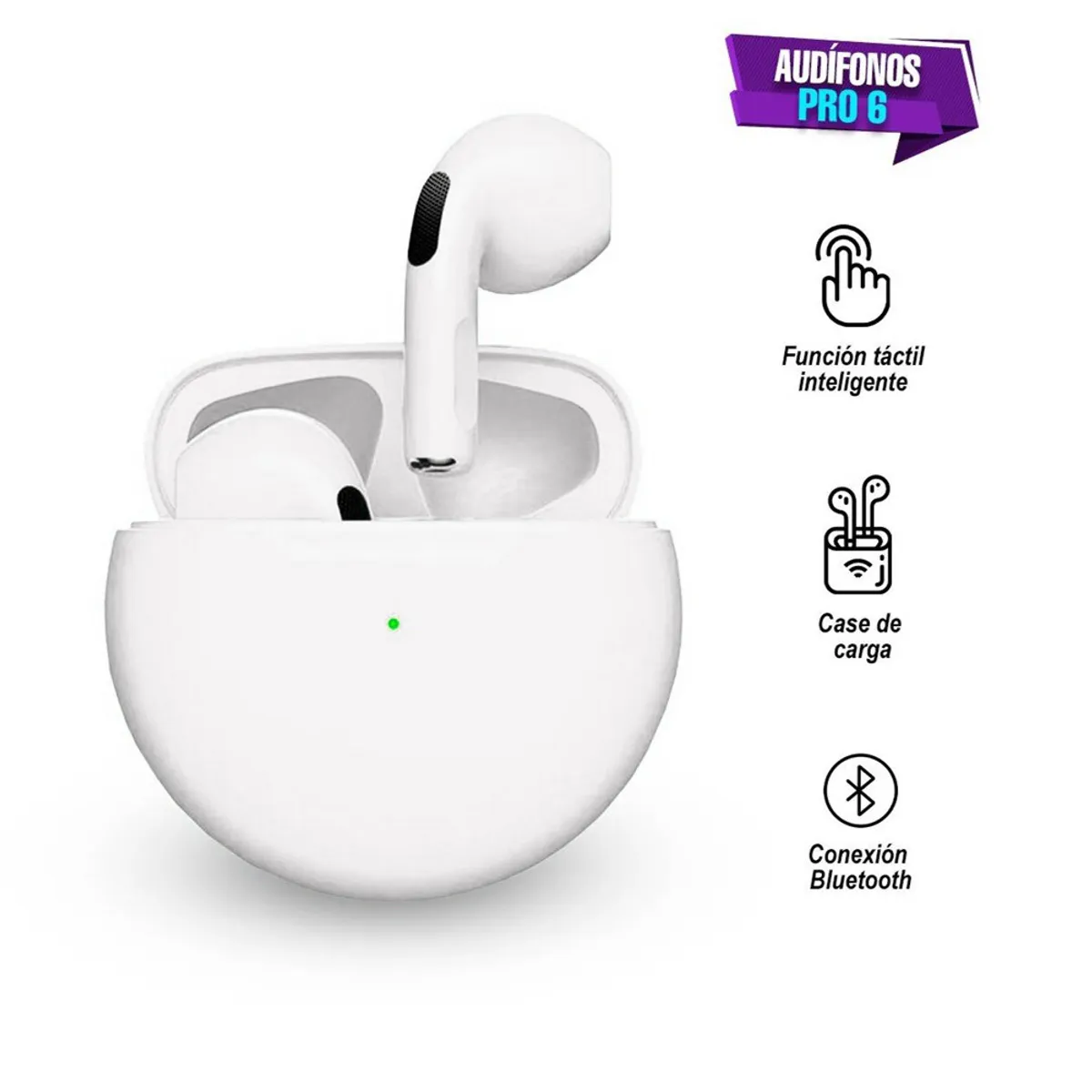 GENERICO - AUDIFONOS BLUETOOTH PRO 6 BLANCO