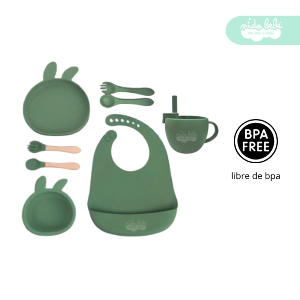 GENERICO - Set de alimentación de bebé modelo verde