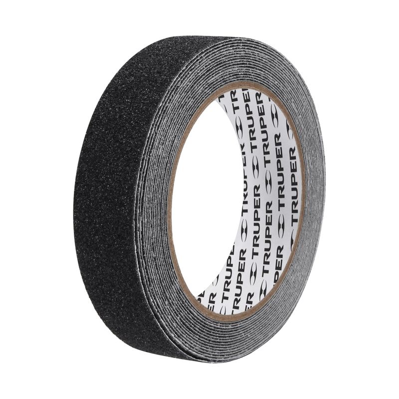 TRUPER - Rollo de 5 m de cinta antiderrapante negra 25mm con abrasivo, Truper