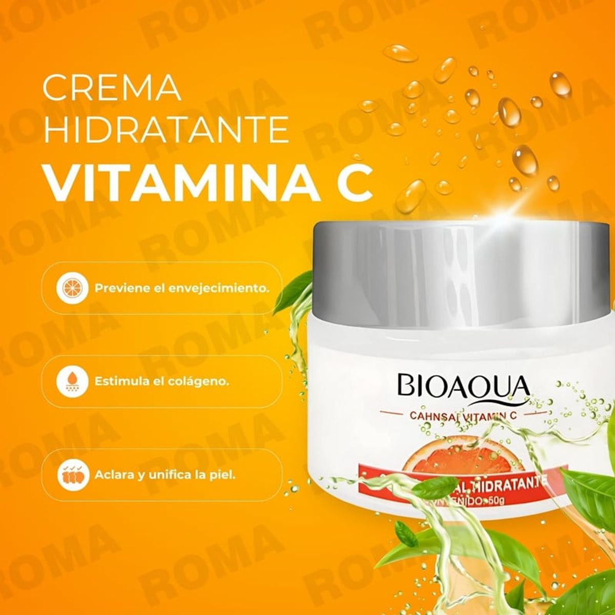 BIOAQUA - CREMA FACIAL HIDRATANTE VITAMINA C BIOAQUA 50G