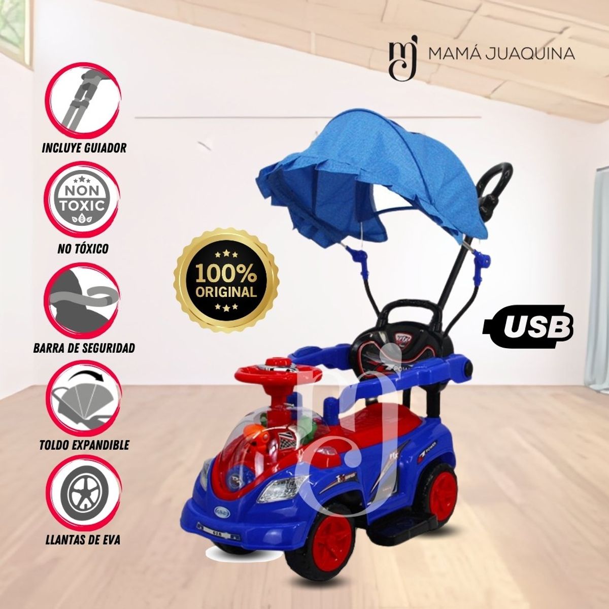 BABY - Correpasillo Guiador a Batería «TOKUMBO PRO II» Blue