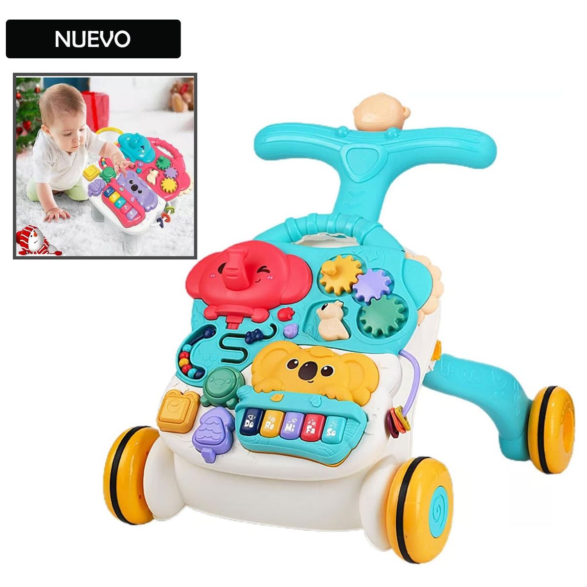 IDEAL - Caminador Bebe con Centro de Actividades 3 en 1 Elefante