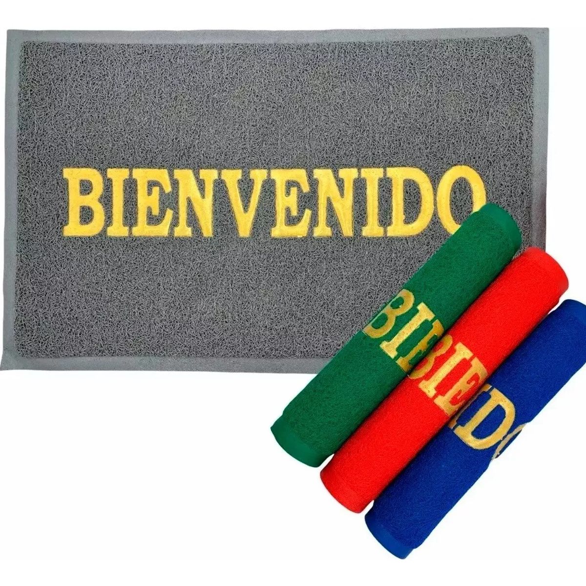 GENERICO - Felpudo Piso Bienvenida X 2 Und. Artesanal Colorido