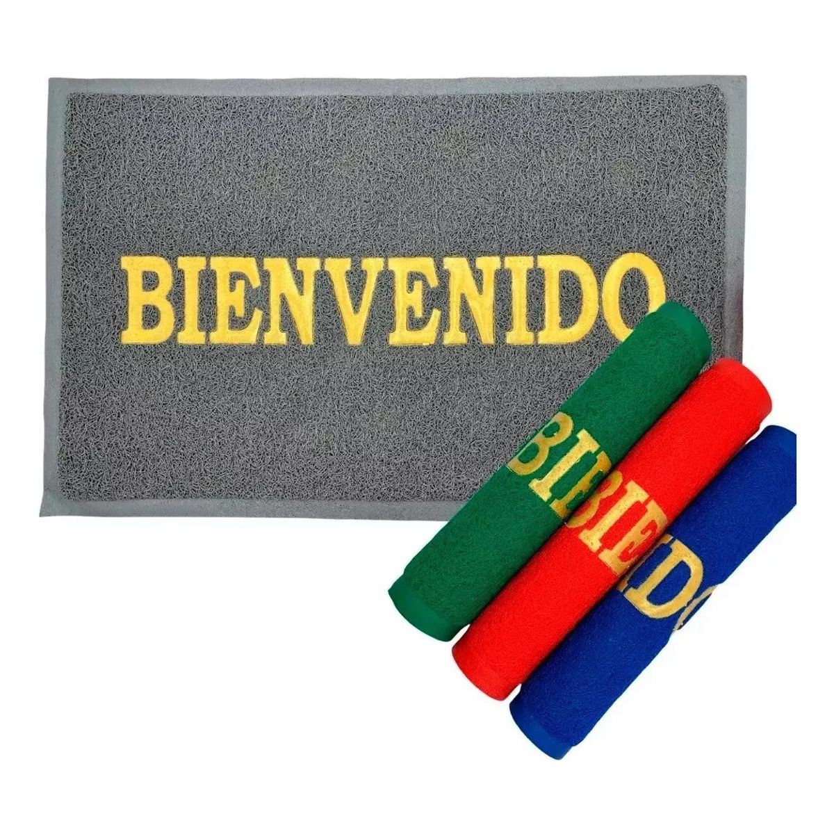 GENERICO - Felpudo Piso Bienvenida X 2 Und. Artesanal Colorido