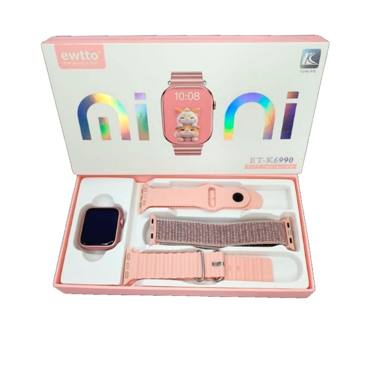 EWTTO - Smartwatch Ewtto ET-K6990 Mini Rosado 3 Correas Intercambiables