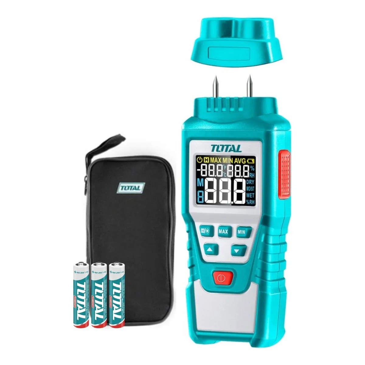 TOTAL TOOLS - Detector medidor de humedad con pantalla LCD Total