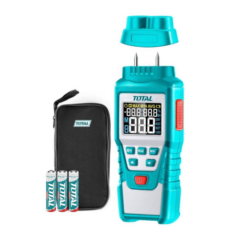TOTAL TOOLS - Detector medidor de humedad con pantalla LCD Total