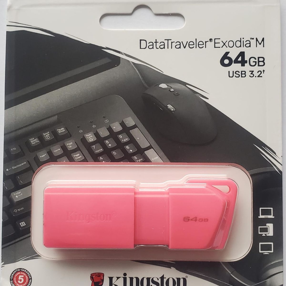 KINGSTON - Memoria USB 64 GB Kingston DataTraveler Exodia M - ROSADO NEON