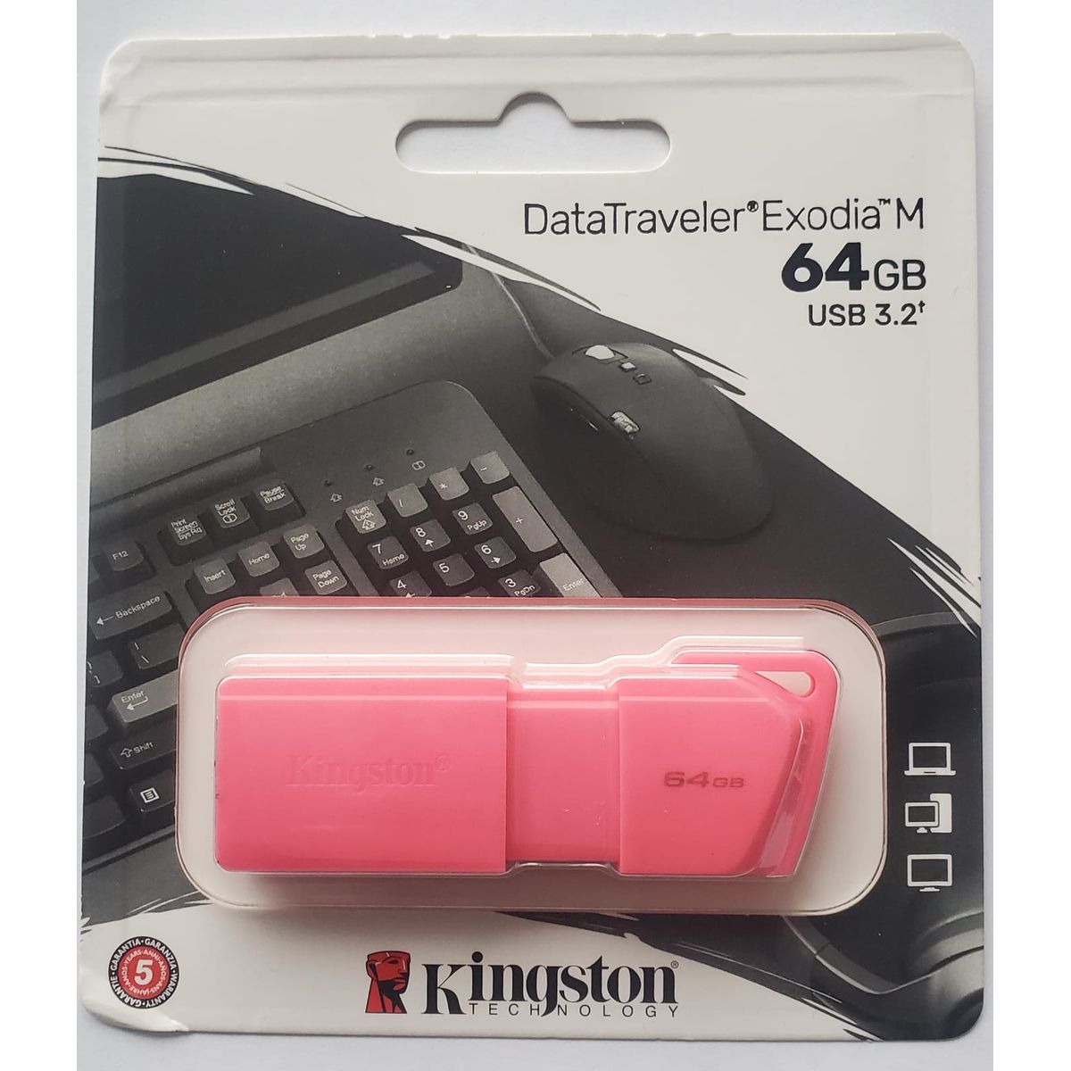 KINGSTON - Memoria USB 64 GB Kingston DataTraveler Exodia M - ROSADO NEON