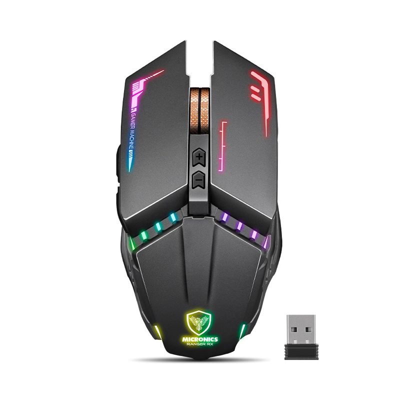 MICRONICS - Mouse Gamer RGB - Multicolor 7 Botones - Inalambrico Micronics