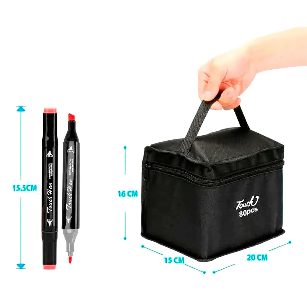 OEM - Set de Plumones Touch 80 Piezas Doble Punta sin Base