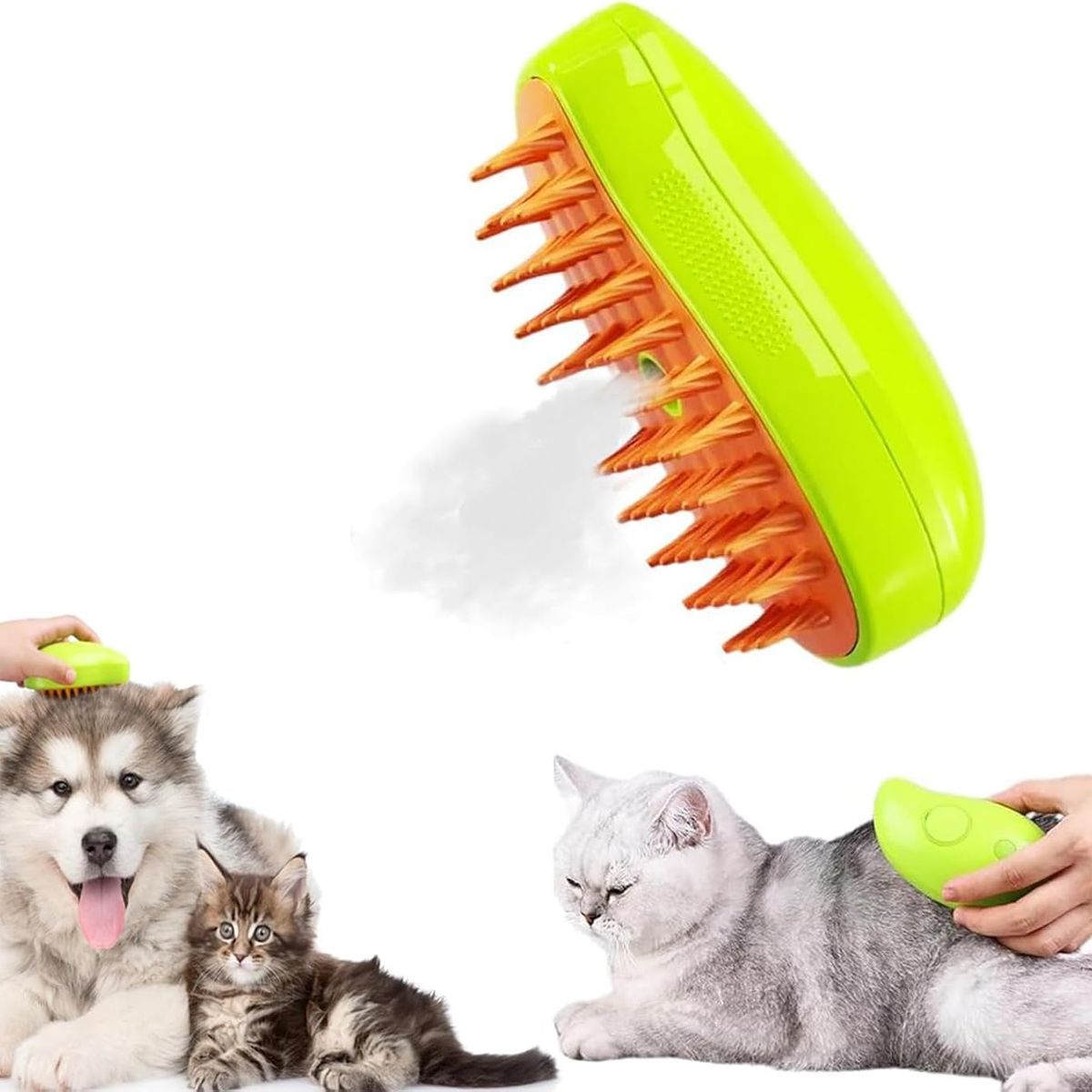 GENERICO - CEPILLO PEINE A VAPOR PARA GATOS Y PERROS 3 EN 1 RECARGABLE