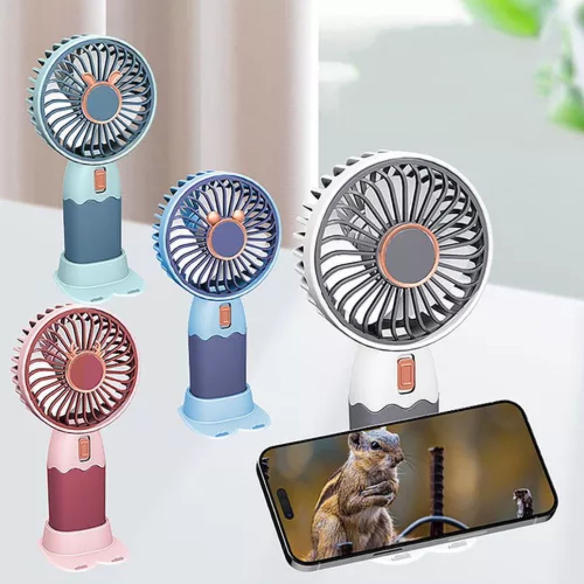 GENERICO - Mini Ventilador Portatil De Mano Recargable Soporte Celular